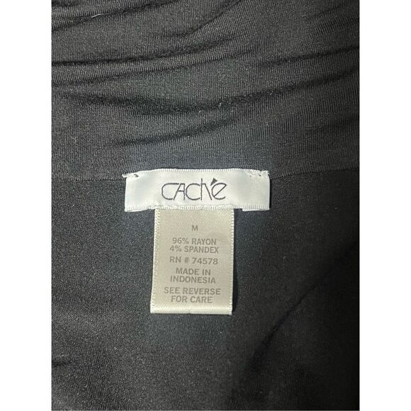 Cache Long Sleeve Cowl Neck Black Knit Blouse Tunic Size Medium - Picture 4 of 4